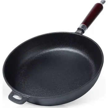 Pánev B2X Litinová pánev 28 cm s dřevěnou rukojetí