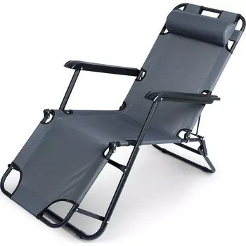Zahradní lehátko Skládací zahradní lehátko Vilde, šedé