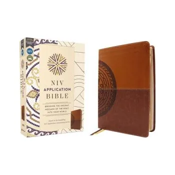 NIV Application Bible, Leathersoft, Brown, Red Letter, Comfort Print (ZONDERVAN)(Pevná)