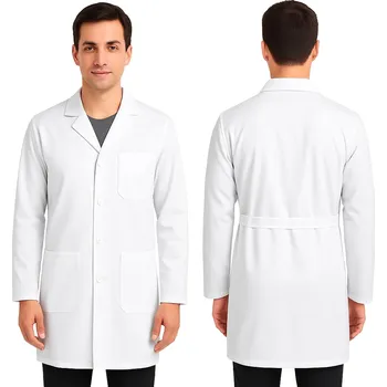 Zdravotnický oděv Men's snow-white lab coat with buttons (L)