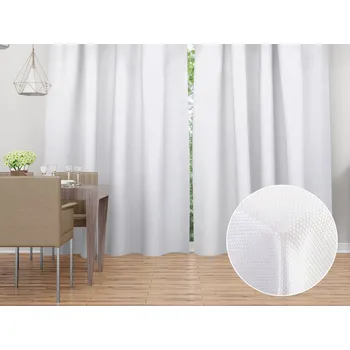 ubrus Dekorační závěs Monako PM-126 Drobný nopkový vzor bílý - šířka 140 cm 140x150 cm