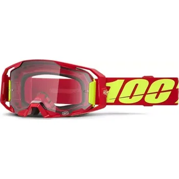 Motocyklové brýle 100% Armatic Goggle Red - Clear Lens clear red