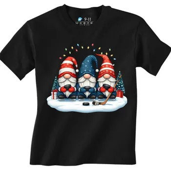 Chlapecké tričko Dětské tričko Hokejoví Vánoční Trpaslíci (Velikost: 3-4, Barva: Černá)