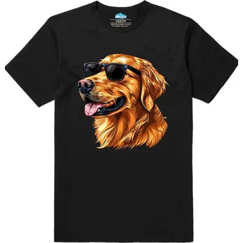 Pánské tričko Pánské tričko Cool Zlatý retrívr (Velikost: L, Barva: Černá)