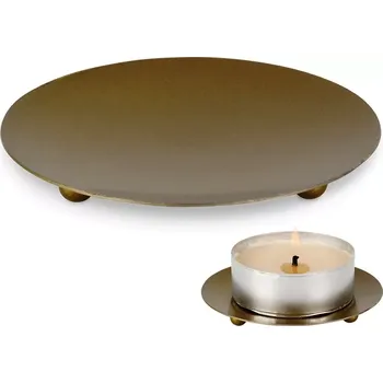 Svícen Kovový zlatý podstavec pod svíčky 8,5 cm