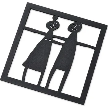 Podložka pod hrnec Kovová podložka Trivet Couple black 18x18, Bengt & Lotta Švédsko