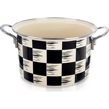 Hrnec Emajlovaný hrnec Šachovnice 22 cm, 4 l
