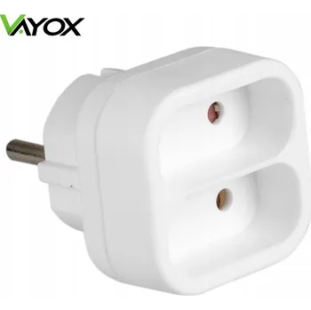 vypínač a zásuvka ELEKTRICKÝ ROZBOČKA ROZDVOJKA 2 EURO ZÁSUVKY 2x6A 230V VAYOX