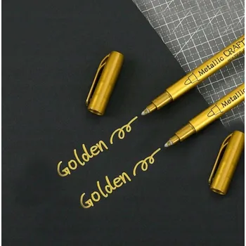 Metalický Stříbrný Popisovač Fixa na Vizitky a do Knihy Hostů