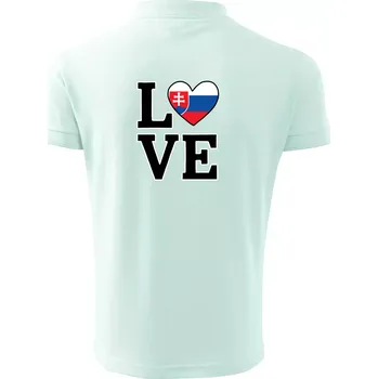 Pánská košile Love Slovenská vlajka - Polokošile pánská Pique Polo 203 - 4XL ( Frost )