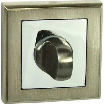 Dveřní kování Vnitřní klika Domino Krátká, Čtvercová rozeta, Štít s WC zámkem