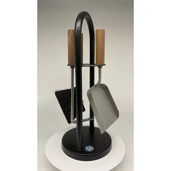 Krbové nářadí Krbové nářadí RONDO 2, Lienbacher 21.02.932.2, černý stojánek, rukojeti ořech