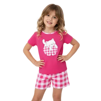 Dívčí pyžamo Dívčí krátké pyžamo tm. růžové WOLF S2563 Velikost: 128