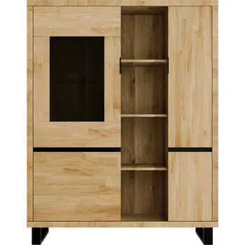 Knihovna Vitrína široká dub bianco MONO 07