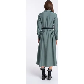 Dámské šaty CLICK Každodenní šaty 60-6155 Zelená Regular Fit 38