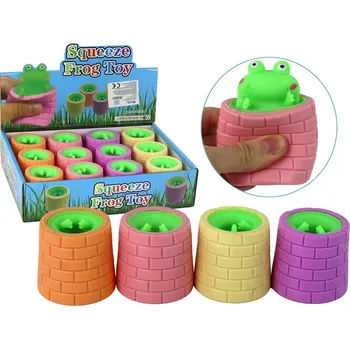 Figurka Mamido Hračka proti stresu Žabka vyskakující z barelu zelená