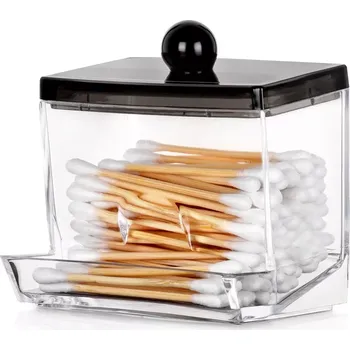 Dávkovač vatových tyčinek z čirého akrylu s víčkem