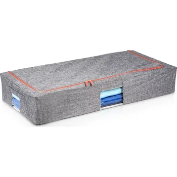 Úložný box Textilní úložný vak pod postel 68 l se zipem a okénkem