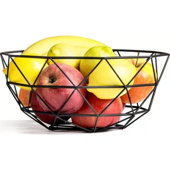 Kovová geometrická mísa na ovoce černá 28 cm Vilde