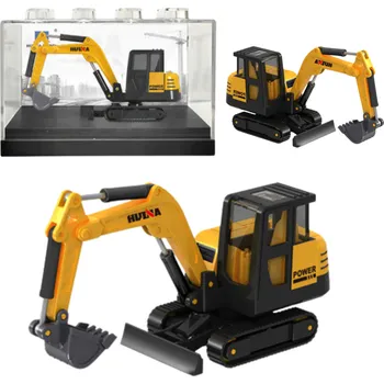 autíčko Huina Žlutý 1:80 Kovový sběratelský model rypadla