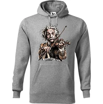 Dámská mikina Mikina - Albert a housle Barva: Šedá (12), Velikost: XXL, Střih: Pánské