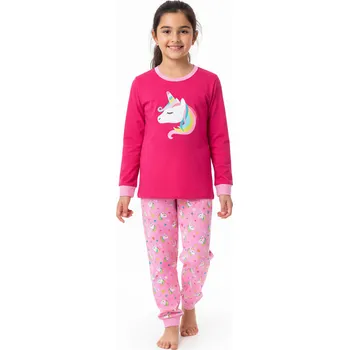 Dívčí pyžamo Dívčí pyžamo tm. růžové Wolf & Wolfie S2552 Velikost: 104