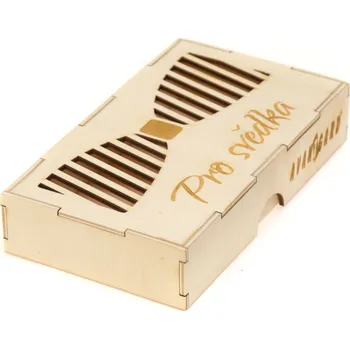 Dárková krabička Avantgard Dřevěná dárková krabička na motýlek Pro svědka, 925-3717, Přírodní dřevo