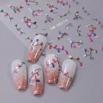 Samolepky na nehty 5D - Vánoční D113