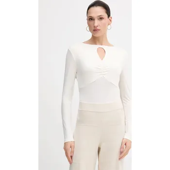 Tričko s dlouhým rukávem Sisley 35B8L107V béžová 01X, vel. S