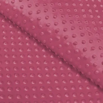 Dětská látka Minky TOP 3D puntíky MKP-057 Ostružinová - šířka 170 cm