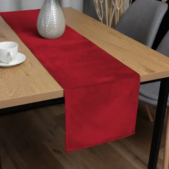 ubrus Sametový běhoun na stůl Velvet Premium SVP-038 Sytě červený 35x120 cm