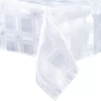 ubrus Bílý nešpinivý ubrus s jemným vzorem 180 × 130 cm