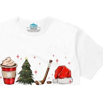 Pánské tričko Pánské tričko Vánoční Káva pro Hokejisty (Velikost: L, Barva: Bílá)