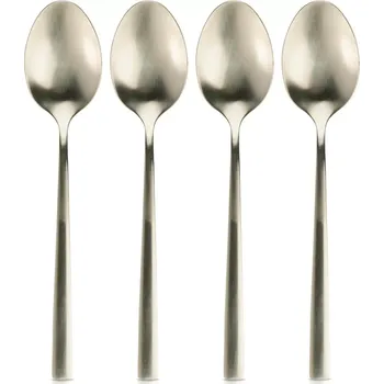 Příbor Sada zlatých čajových lžiček z nerezové oceli, 4 ks