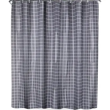 Sprchový závěs Voděodolný sprchový závěs s háčky 180 × 180 cm, šedá kostka