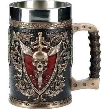 Sklenice EPICKÝ PIVNÍ SKLENICE HRNEK RODINA MONTEKICH NEREZOVÁ OCEL 550 ML LARP RPG
