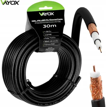 elektrický kabel Anténní kabel Vayox CC1-30GEL černý 30 m