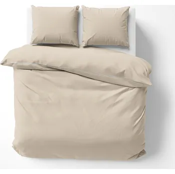 Povlečení Sada povlečení Detexpol bavlněný satén béžová 200x220 cm 3 dílná