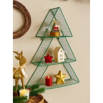 police Sinsay - Nástěnná police ve tvaru vánočního stromku - tmavě zelená - 007GJ-79X - 007GJ-79X-ONE