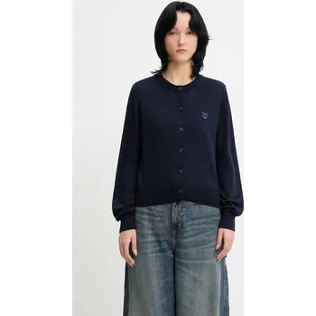 Dámský svetr Vlněný kardigan Maison Kitsuné Bold Fox Head Patch Regular Cardigan, XS, námořnická modř, 59X