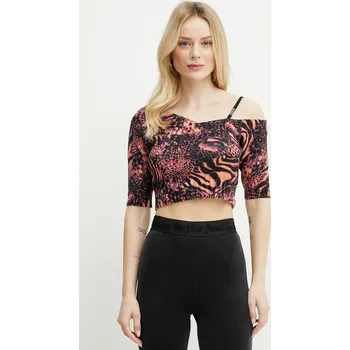 Bavlněná halenka Versace Jeans Couture 78HAFM09.CMF10 oranžová 22X, vel. L