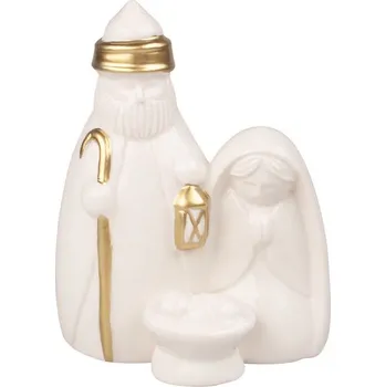 Svatá rodina porcelánová se zlatým dekorem 9 x 12 x 6 cm