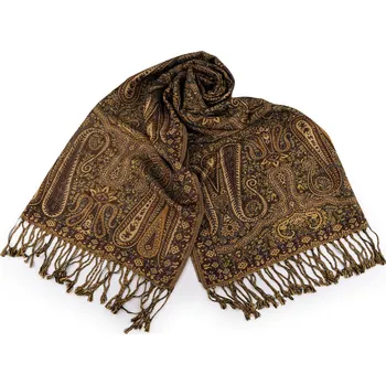 Deštník Šátek / šála orientální paisley 70x180 cm béžovokhaki 1 ks