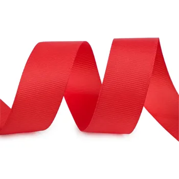 Stuha Rypsová stuha ve vánočních barvách šíře 25 mm červená 22.5 m