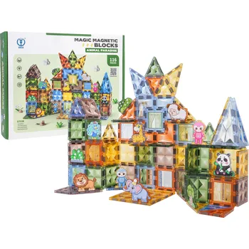 ostatní stavebnice RKToys Magnetická stavebnice se zvířátky 116 dílků