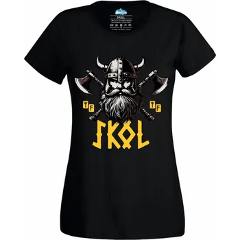 Dámské tričko Vikingův přípitek (Velikost: 4XL, Barva: Černá)