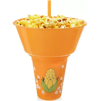 Orion Pohár s miskou na popcorn kukuřice s brčkem 0,55 l
