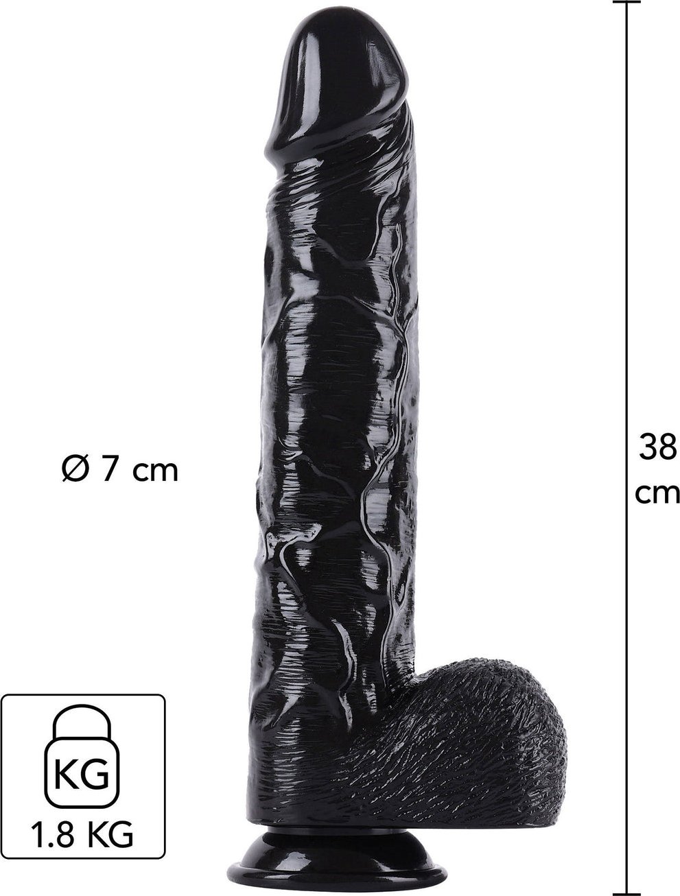 Hidden Desire Extreme Dong XXXL 38cm - Black