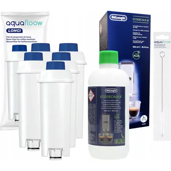 Příprava kávy Originální odvápňovač Delonghi Ecodecalk + 5x filtr vody AquaFloow Longi