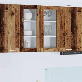 Příborník do zásuvky vidaXL Závěsná skříňka s úložištěm 2 pcs Staré dřevo 40 x 31 x 80 cm